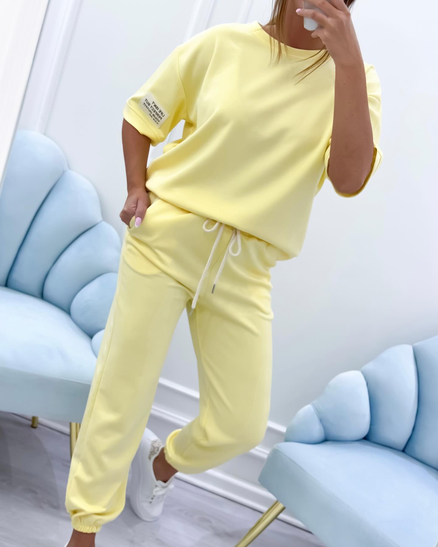 Women's Two Piece Short Sleeve Jogger Set
