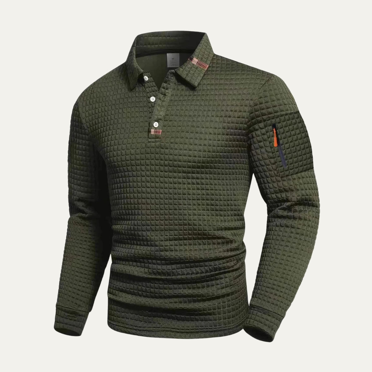 Men's Textured Sweater Zip Pocket Winter Casual