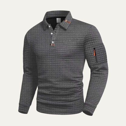 Men's Textured Sweater Zip Pocket Winter Casual