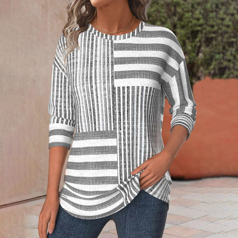 Women's Striped Comfort Blouse - VibreMode