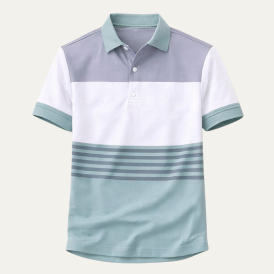 Men's Color Block Polo Shirt Cotton Summer - VibreMode