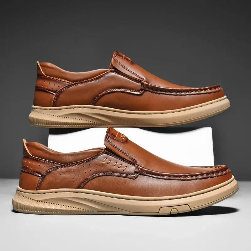 Men's Slip On Shoes Low Cut Leather