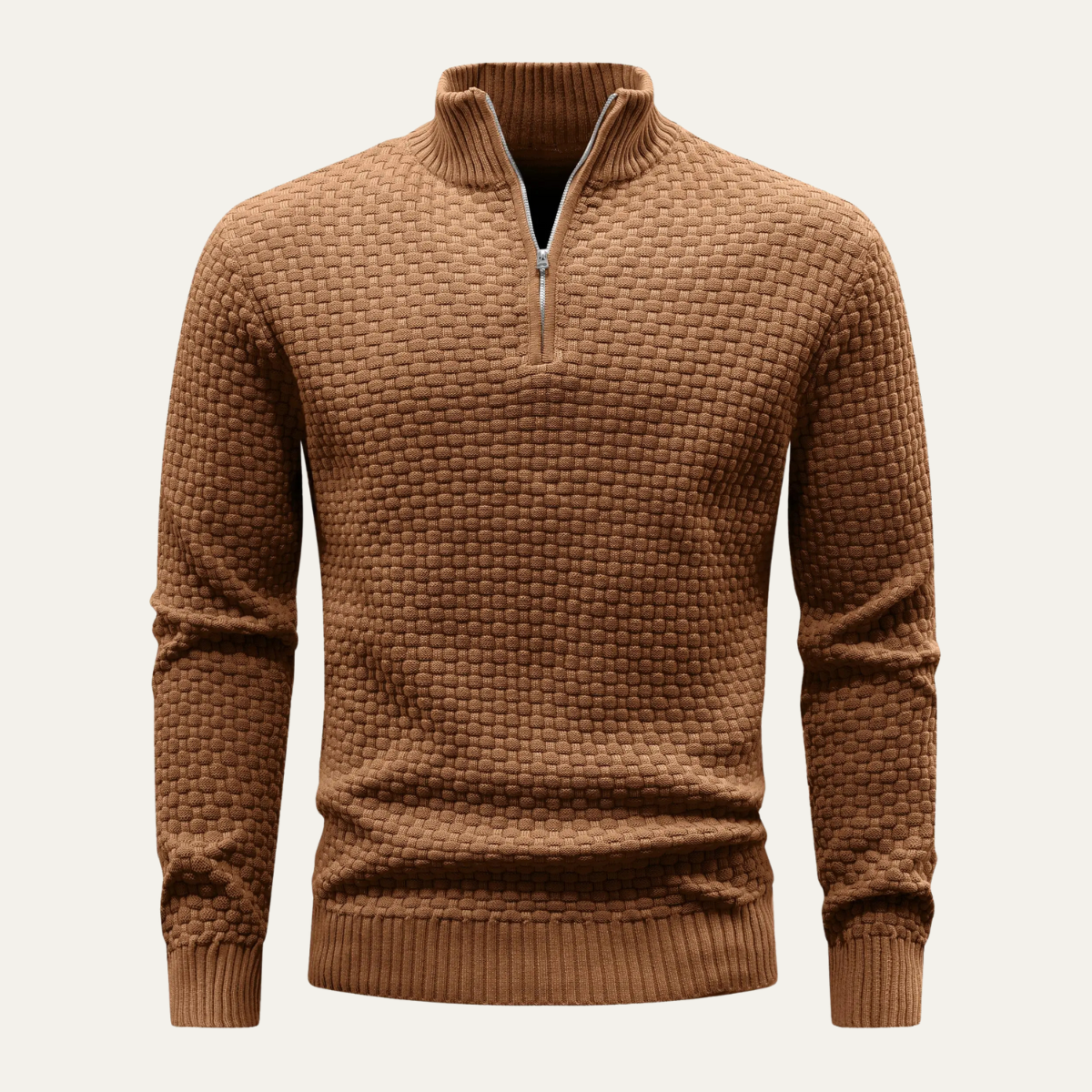 Men's Half Zip Knit Winter Sweater - VibreMode