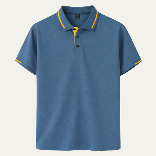 Mens Polo Shirt Contrast Trim Blue - VibreMode