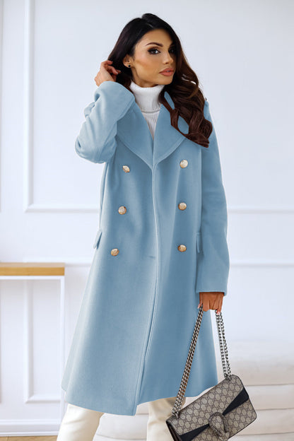 Women's Wool Trench Coat Double-Breasted