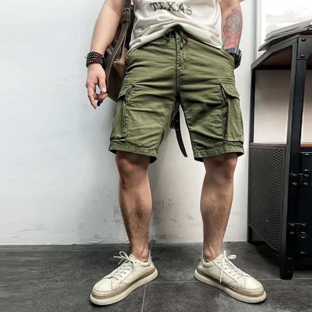 Men's Cargo Shorts Durable Cotton Khaki
