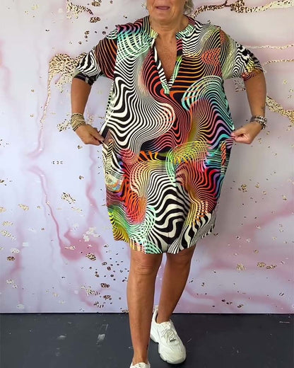 Women's V-Neck Dress Colorful
