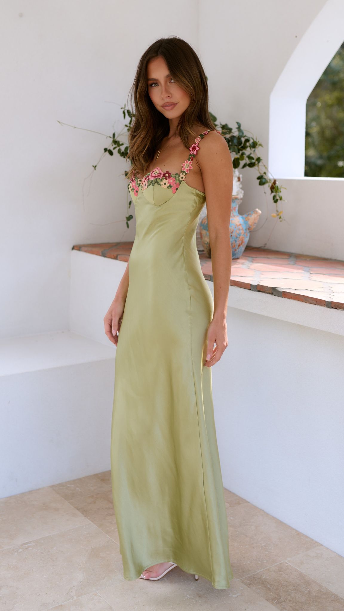 Beautiful Floral Strap Long Maxi Dress for Women