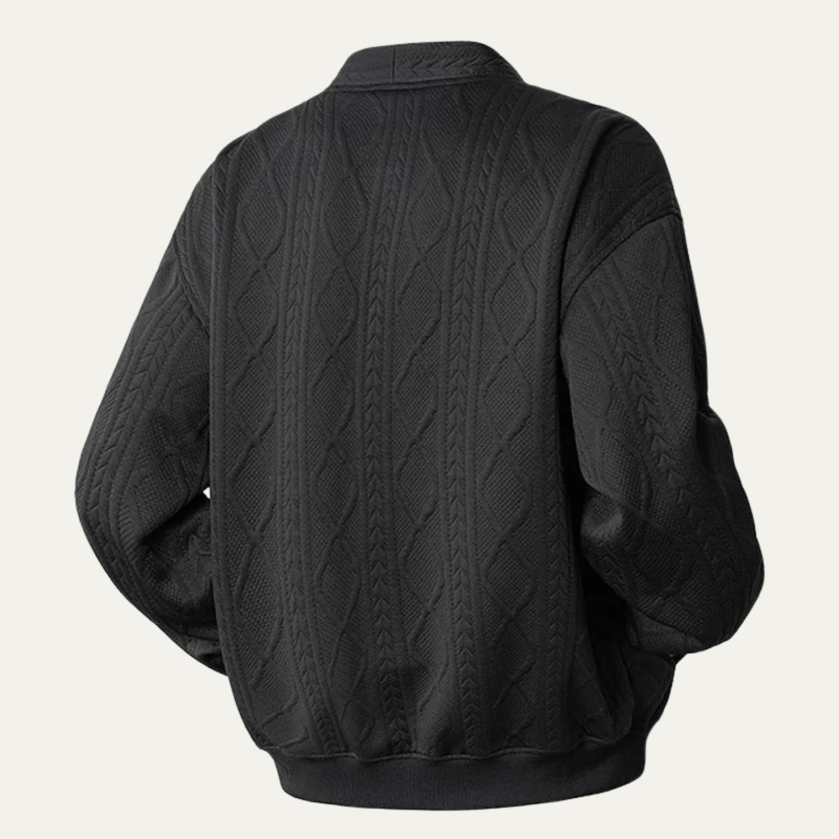 Brindisi Men's Cable Knit Cardigan V Neck Diamond Pattern
