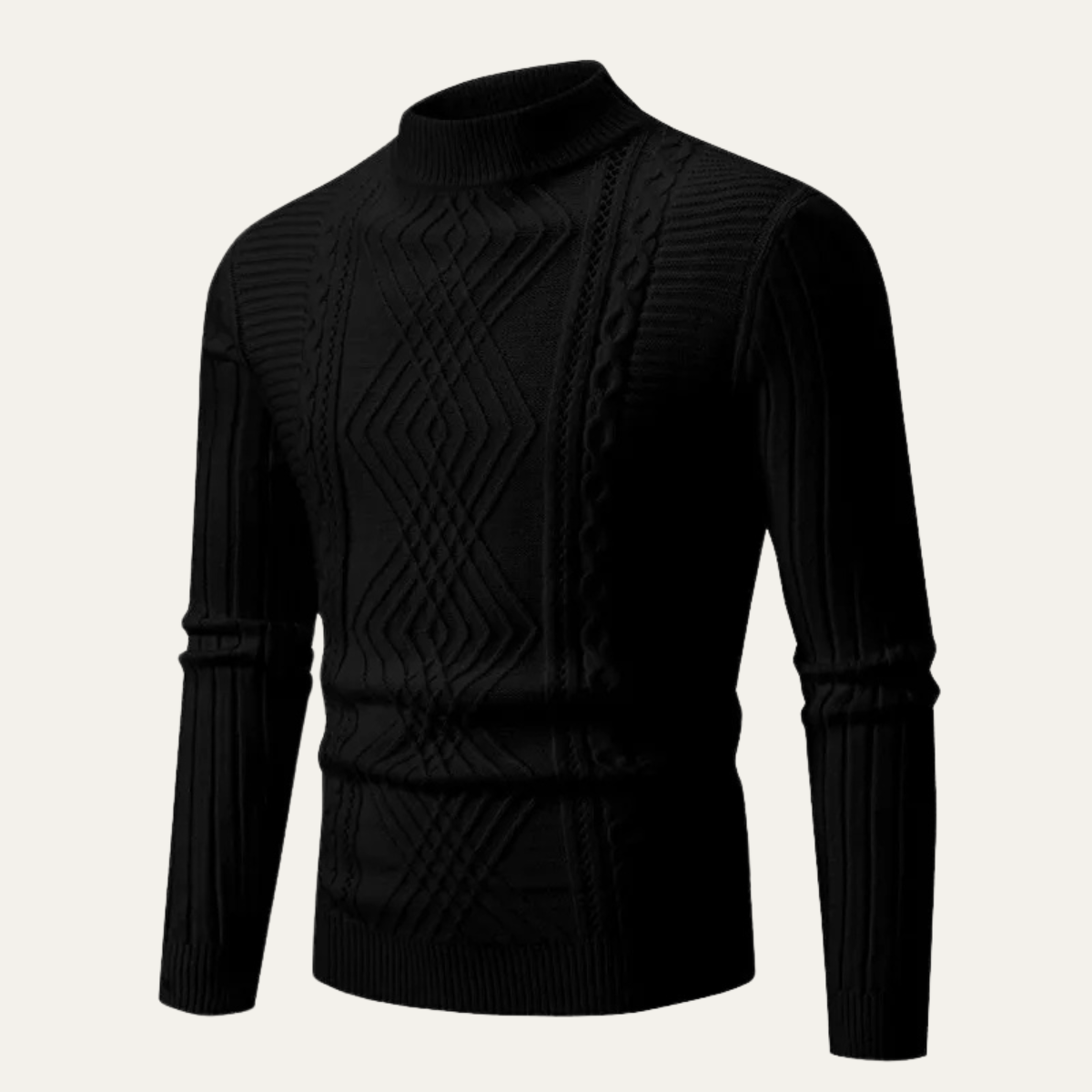 Men's Slim Fit Mock Neck Knit Sweater Ribbed Pullover
