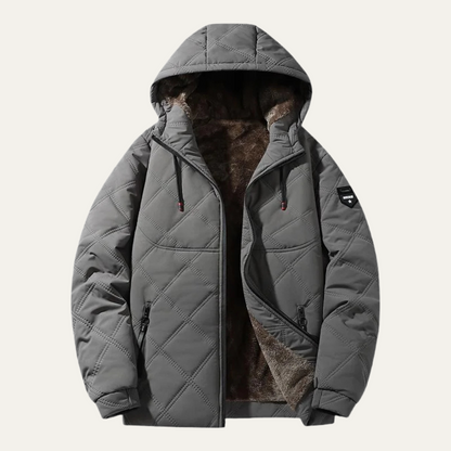 Men's Quilted Puffer Jacket Fleece Lined