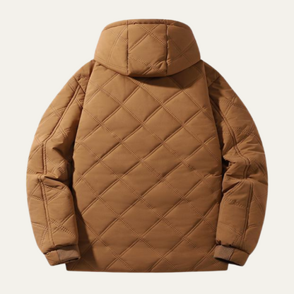 Men's Quilted Puffer Jacket Fleece Lining