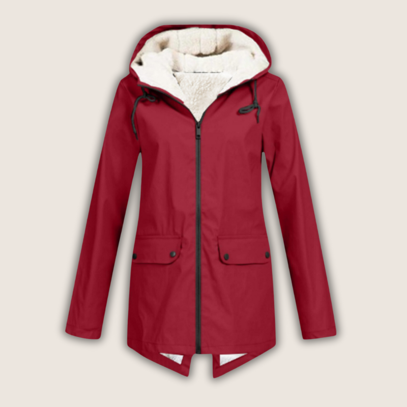 Women's Hooded Lined Zip Up Coat - VibreMode
