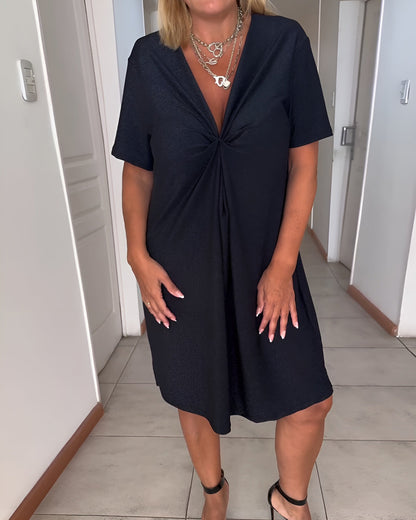 Women's V Neck Tummy Control Ruched Evening Dress
