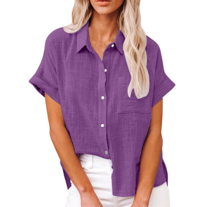 Women's Cotton Blouse Lightweight Beige