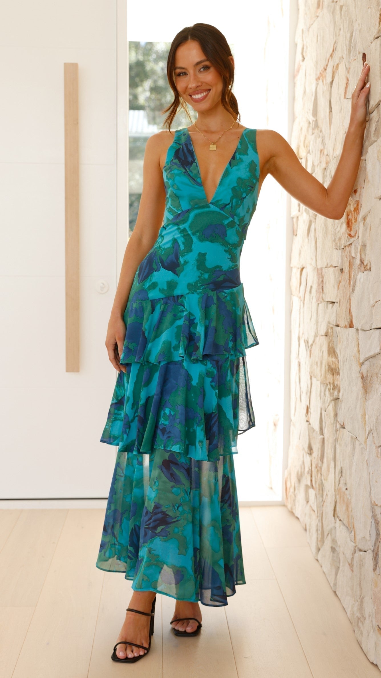 Beautiful Floral Layered Maxi Dress for Women