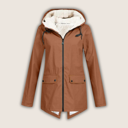 Women's Hooded Lined Zip Up Coat