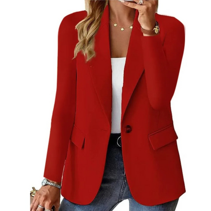 Women's Slim Fit Blazer Long Sleeve Buckle Closure