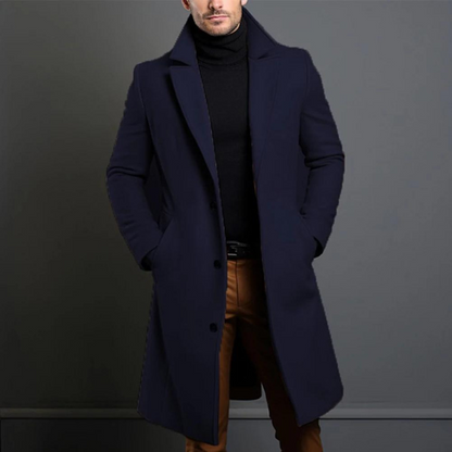 Men's Formal Winter Coat Button Closure