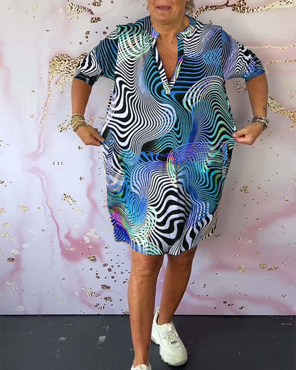 Women's V-Neck Dress Colorful