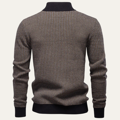 Men's Knitted Quarter Zip Sweater