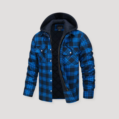 Men's Plaid Flannel Hooded Jacket