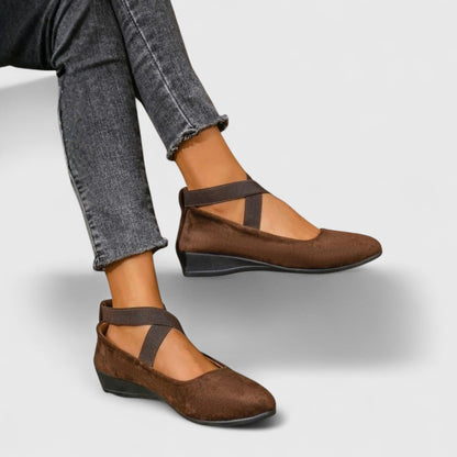 Nadia | Women's Chic Suede Strap Wedge Shoes