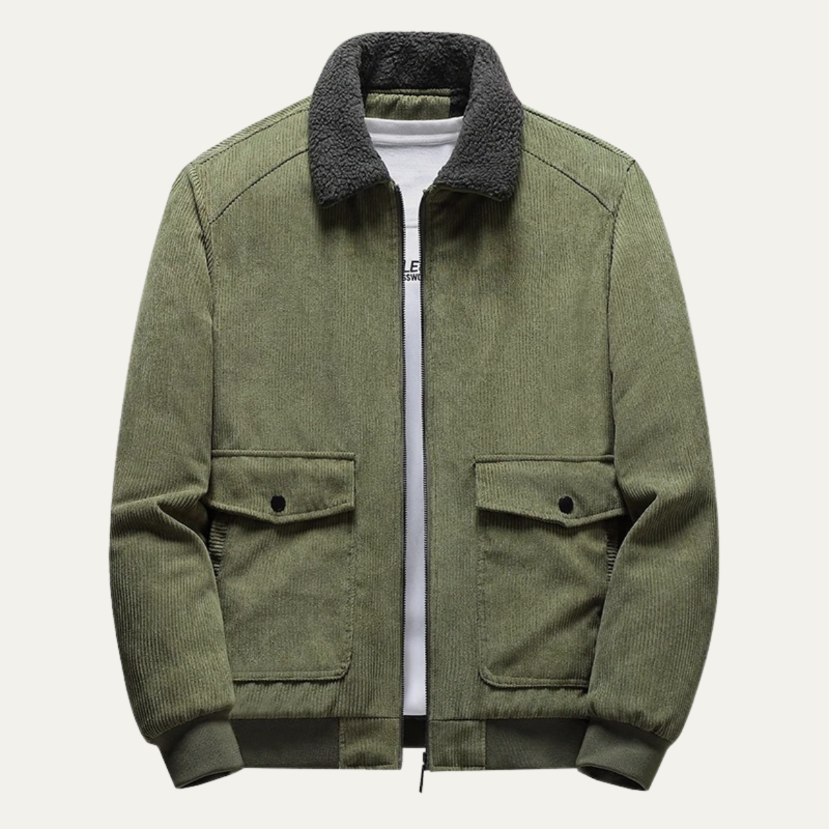 Men's Corduroy Jacket Fleece Collar Winter