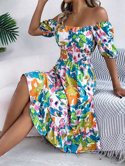 Women's Off-Shoulder Floral Dress