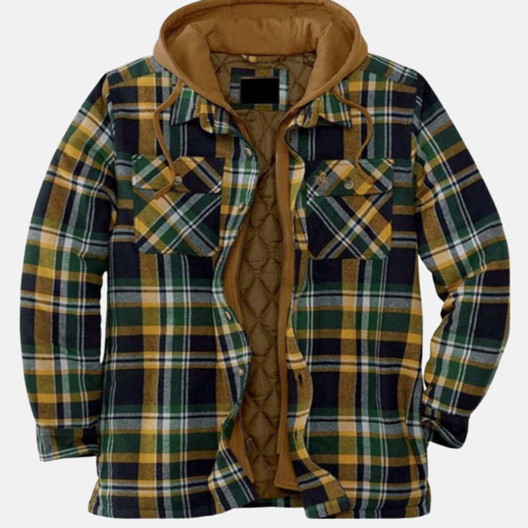 Men's Quilted Flannel Jacket Shirt