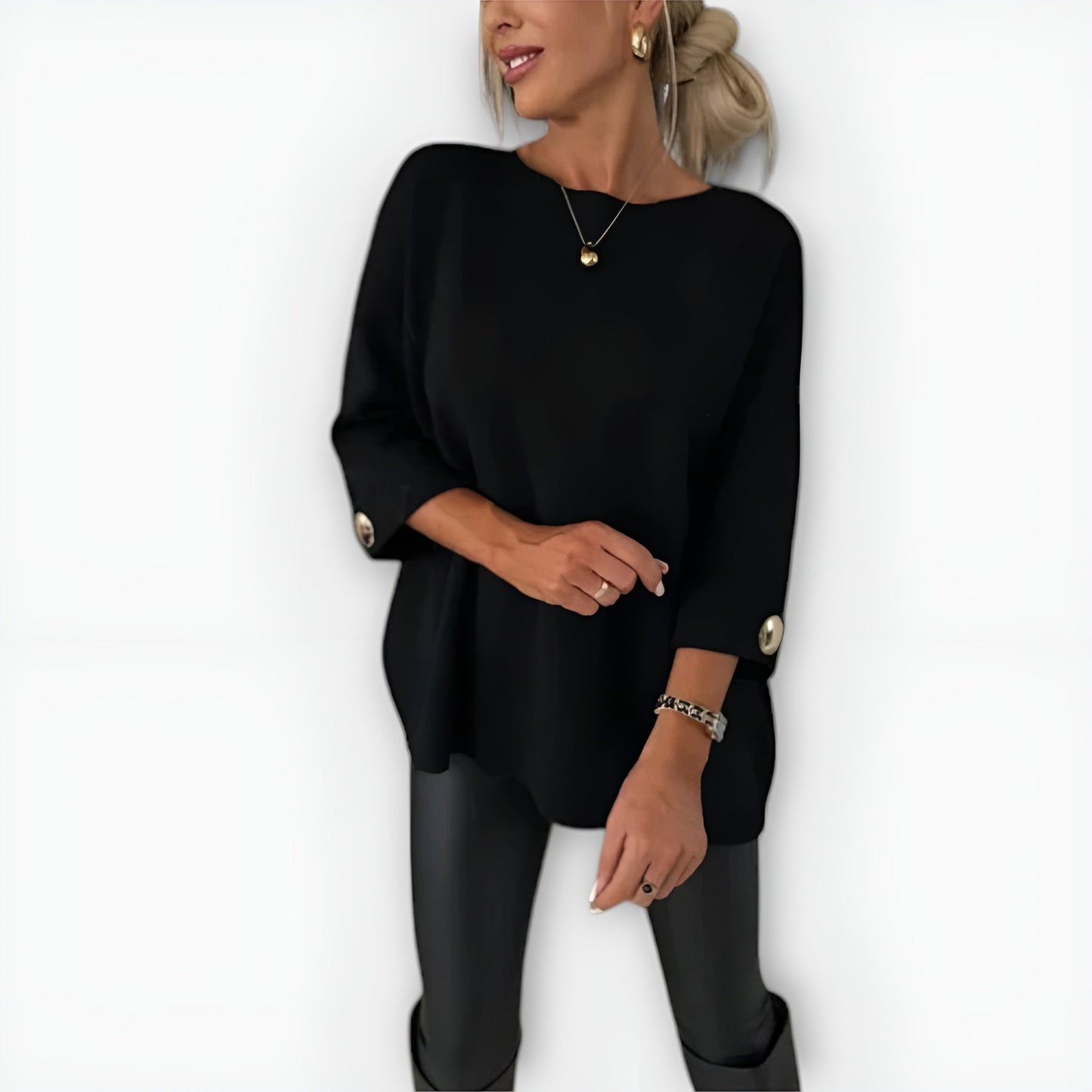 Women's Soft Crewneck Sweater Mid-Length Sleeve