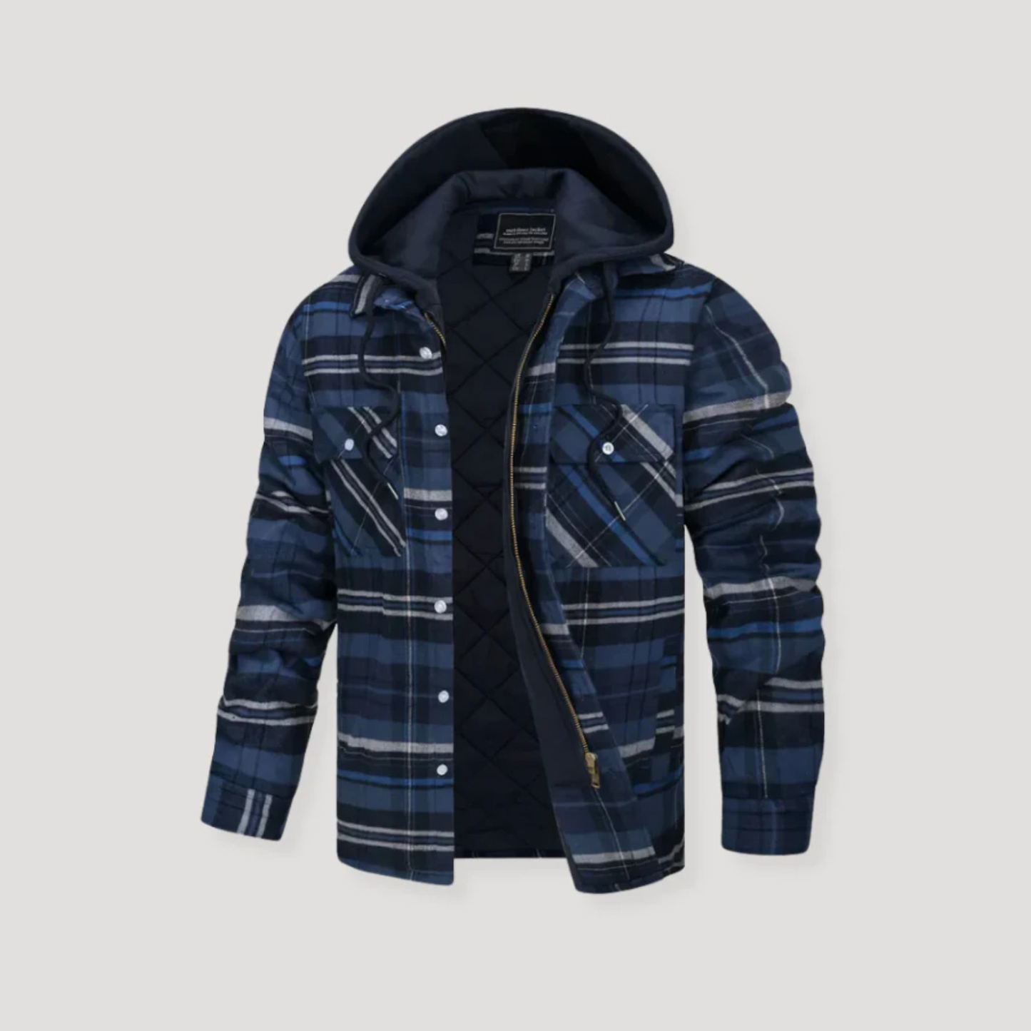 Men's Plaid Flannel Hooded Jacket