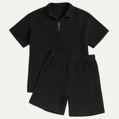 Men's Polo And Shorts Set Red