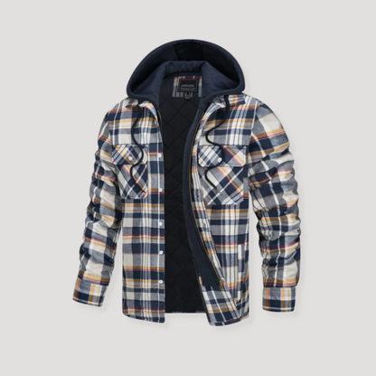 Men's Plaid Flannel Hooded Jacket