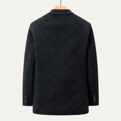 Mens Business Blazer Chenille Soft Fur Lined Navy