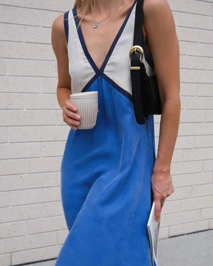Fashionable Crew Neck Multicolor Dress