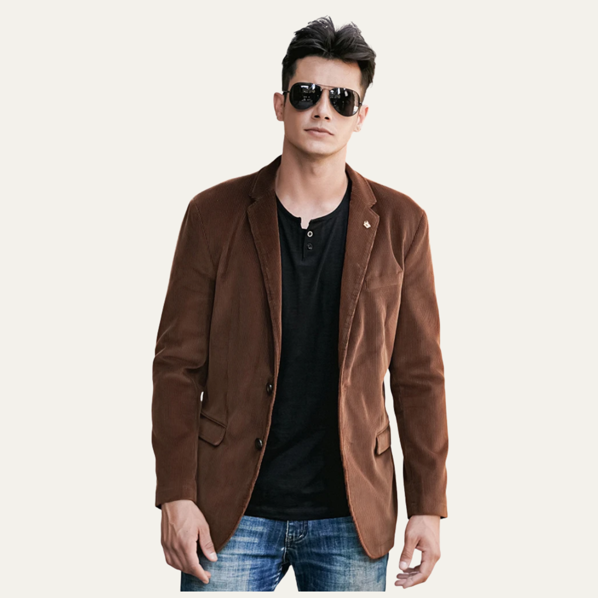 Men's Corduroy Blazer Elbow Patches