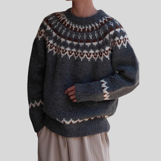 Men's Crewneck Sweater Vintage Retro Style - VibreMode