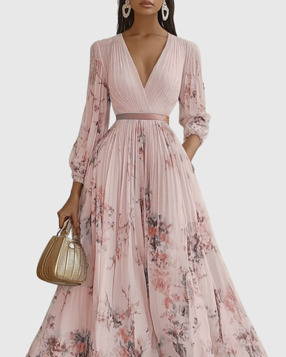 Women's Pleated Maxi Dress Elegant