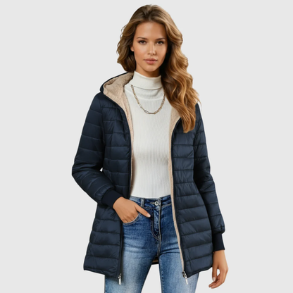 Women's Short Quilted Padded Zip-Up Coat