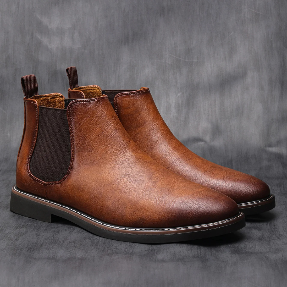 Mantova Men's Leather Chelsea Boots Ankle Black