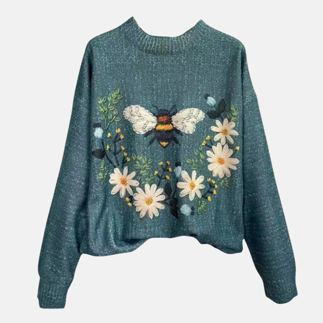 Women's 3D Floral Knit Sweater