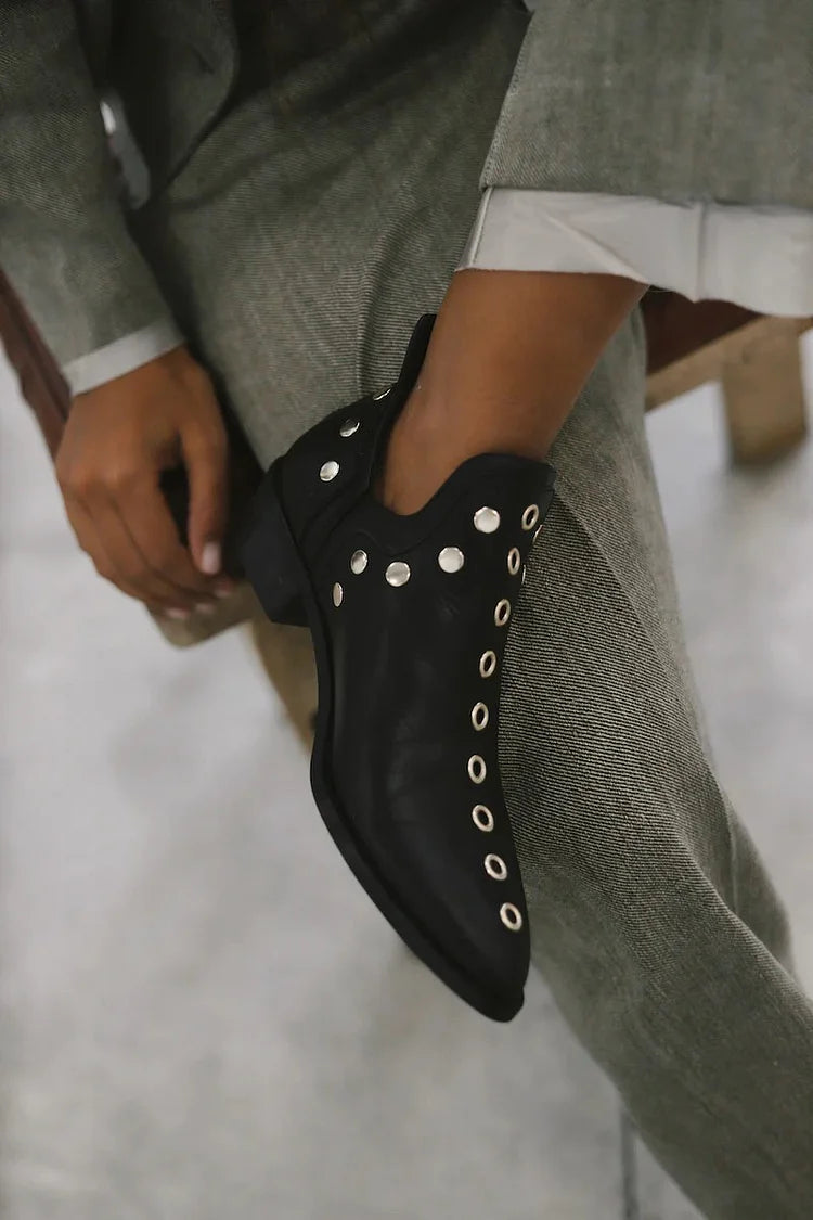 Women's Pointed Toe Ankle Boots Stud Detail