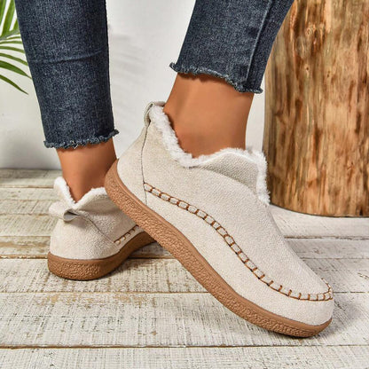 Women's Low Ankle Boots Rounded Toe Pull On Design