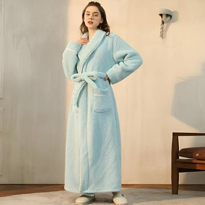 Soft Fleece Bathrobe Warm Comfortable