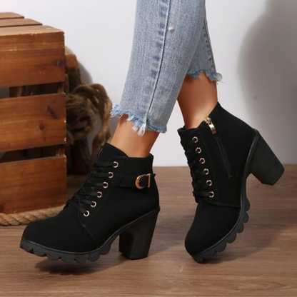 Women's Lace-Up Ankle Boots Chunky - VibreMode