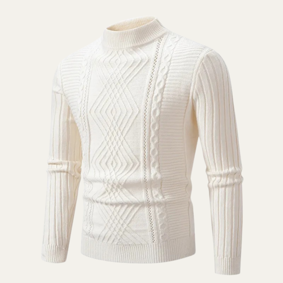 Men's Slim Fit Mock Neck Knitted Sweater