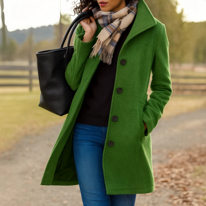 Women's Classic Winter Coat Button Front