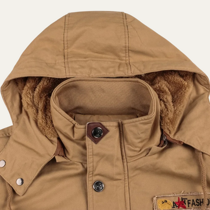 Fenwick Men's Hooded Winter Jacket Thick Plush Lining