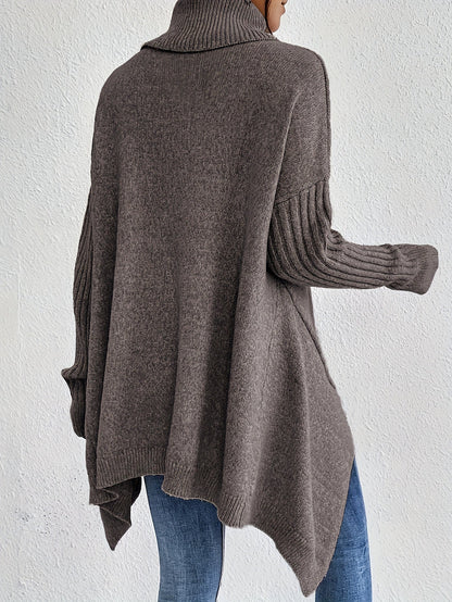 Women's Folded Turtleneck Sweater Loose Fit